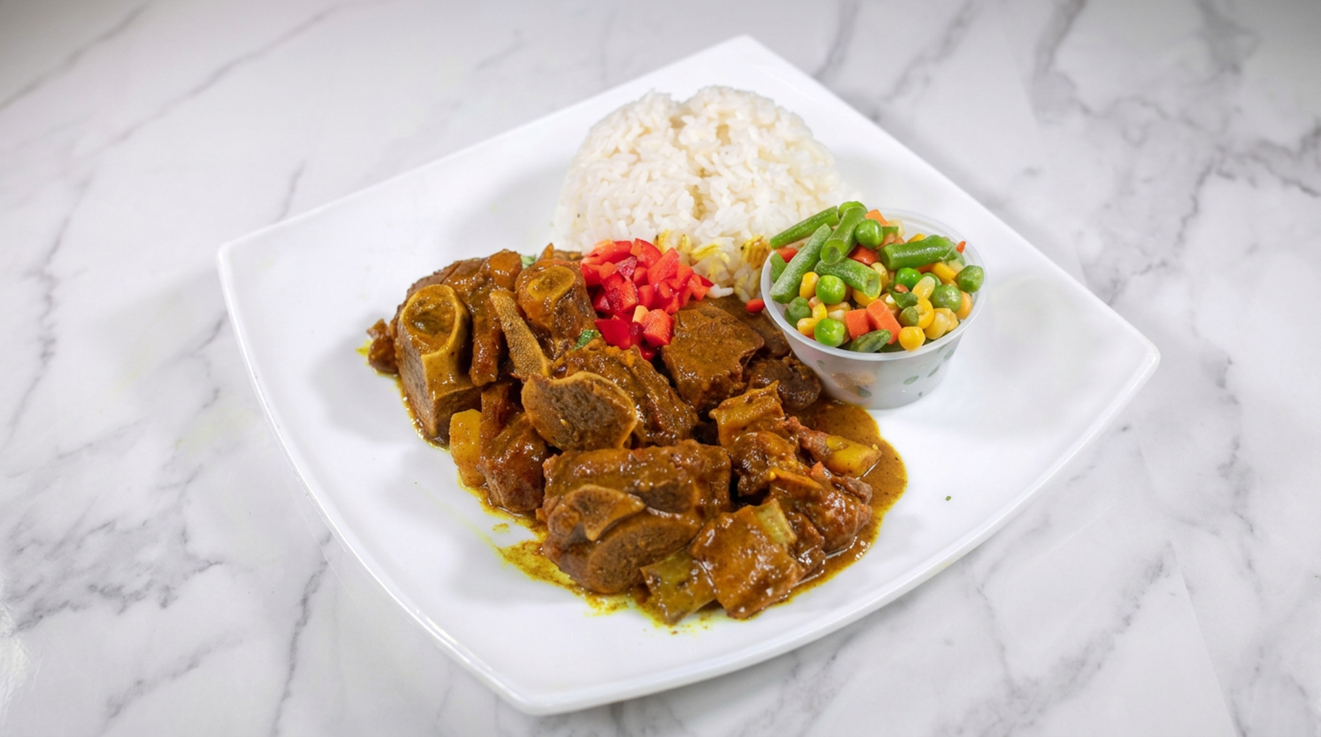 Start them with the curry goat