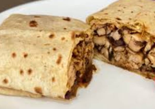 Jerk Chicken Roti.